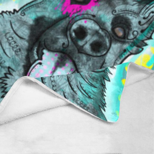 Preview: Lieblingsmotiv von RBC, Decke, Fleecedecke, Fleck, kuschlig, weich, bunt, Motive in Digitaler Popart, 152cm x 203cm, bunt